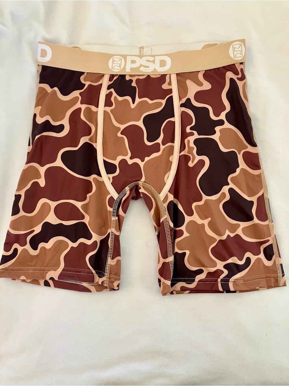 PSD Brown Camo Performance Boxer Briefs - Tan/Brown Small